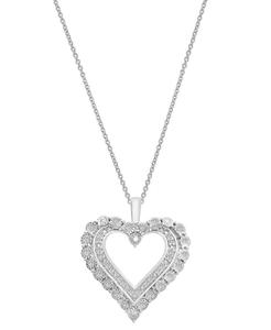 Collana pendente diamante cuore aperto 18 "(1/4 ct. T. w.) in argento Sterling, creato per | Macacy's - Product Image 1
