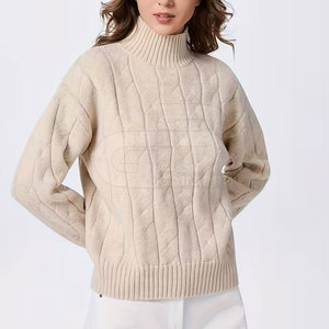 Sweat-shirt à col montant pour femme, pull oversize en polaire à manches longues, idéal pour le sport, la gym, les tenues décontractées et streetwear, vêtement chaud et tendance - Product Image 2