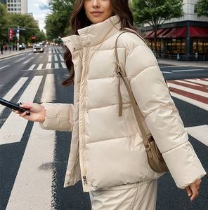 Blouson d'hiver matelassé pour femme, style coréen, col montant, fermeture éclair, épais, prix usine Chine-Bangladesh - Product Image 3