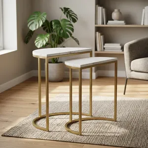 Modern Durable Metal Coffee <b>Table</b> with <b>Marble</b> <b>Top</b> Minimalist Design Living Room Furniture - Product Image 6