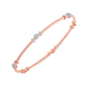 Geometric Openwork Diamond Link <b>Bangle</b> <b>Bracelet</b> - Product Image 1