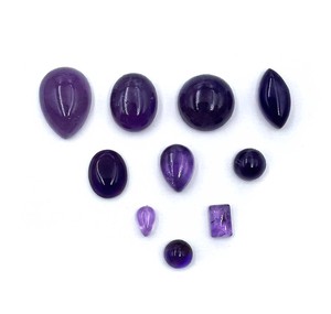 Natural Amethyst Mix Shape Cabochon Loose Gemstone Lot 4-13 MM IGI Certified for Handmade Jewelry Making - Product Image 3