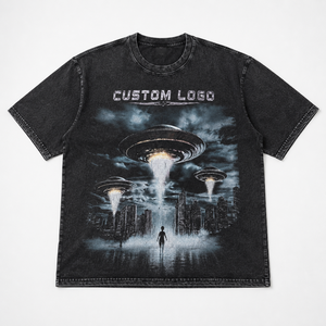 เสื้อยืดโอเวอร์ไซส์ลายกราฟิกสุดฮิต ผ้าคอตตอนพรีเมียมเนื้อหนา พิมพ์ลาย DTG แนวสเปซ แคชชวล สตรีทแวร์ - Product Image 1