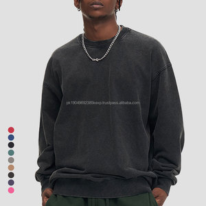 OEM Fabricant Vintage Personnalisé Lavage À L'acide Pull Lourd Hommes 100% Coton Blanc Sérigraphie Brodé Sweatshirts - Product Image 1