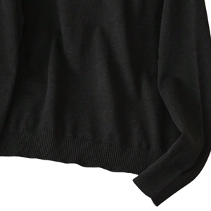 Pull en maille classique pour femme, col rond, manches longues, poignets côtelés, doux, décontracté, coupe régulière, polyester/nylon, chaud - Product Image 3