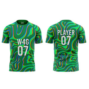 Custom Breathable Half Sleeve Soccer Jerseys Sublimation Printed Men's Mesh Jerseys with Front Logo OEM Manufacturer - Product Image 6