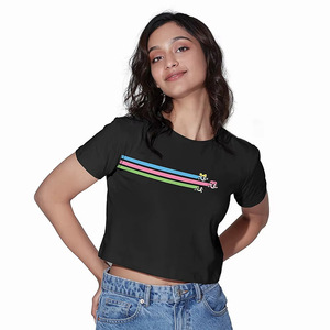 Camiseta Corta Transpirable 2026 para Mujer, Color Negro, Manga Corta, Hecha de Algodón y Poliéster, Camiseta de Verano para Dama - Product Image 1