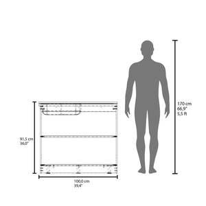 Armario bajo de fregadero de utilidad de acero inoxidable de 39 "de ancho de Zurich de dos puertas con dos estantes para lavadero o garaje negro - Product Image 6