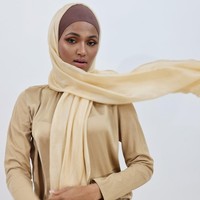 Hijab en soie pure 100% douce, hijab de qualité supérieure, soyeux, couleur unie, longue écharpe pour femmes musulmanes