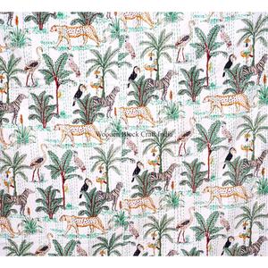 Nueva colcha Kantha de algodón 100% orgánico, estampada con motivos animales, estilo vintage, ecológica, para todas las estaciones, tamaño doble, para uso doméstico. - Product Image 2