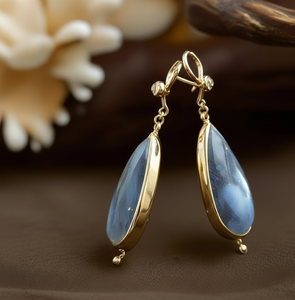 Boucles d'oreilles en labradorite |   Pierre précieuse de forme poire |   Argent sterling 925 plaqué or 18 carats |   Boucles d'oreilles pendantes de 5 pouces |   Cadeau pour elle - Product Image 4