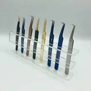 Pince à épiler professionnelle pour extensions de cils, 90 degrés, testée à la main, en acier inoxydable, forte adhérence, précision, pince à cils - Product Image 4