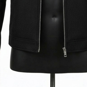 Chaqueta de Cuero Genuino para Hombre, Diseño Moderno con Bloques de Color, Chaqueta de Cuero Transpirable de Alta Calidad con Cuello Alto para Invierno - Product Image 5
