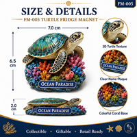 Imán de Resina 3D Personalizado al por Mayor con Base de Coral, Recuerdo Turístico, Regalo OEM para Tiendas de Acuarios
