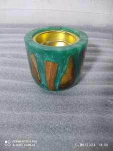 Brûleur d'encens Auralis Forestwave, porte-encens artisanal en résine et bois dur pour la méditation, les rituels de bien-être - Product Image 4