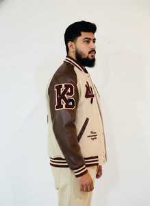 Chaqueta Universitaria Varsity de Alta Calidad de Fabricante OEM, Parches Bordados Personalizados, Mangas de Cuero, Chaqueta de Invierno para Hombre - Product Image 3