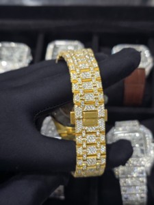 Montre mécanique de luxe pour homme en acier inoxydable avec bracelet Moissanite Iced Out de 16 mm, style mode et affaires - Product Image 5