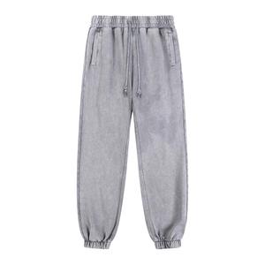 Pantalon de survêtement ample en coton épais 100 %, coupe-vent, taille élastique, couleur unie, idéal pour l'extérieur en hiver, vente en gros - Product Image 2