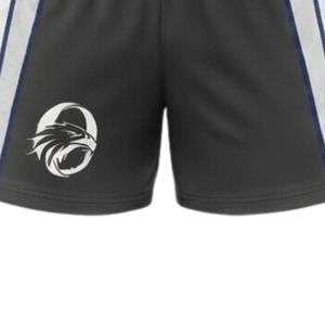 Unisex Black Gray Sublimated Netball Shorts Polyester Lightweight <b>Athletic</b> Sports Wear Side Stripe Panel Team Training Apparel - Product Image 6