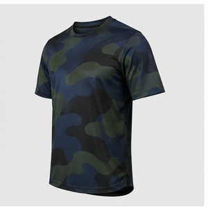 Camiseta de Manga Corta para Hombre con Cuello Redondo y Estampado de Camuflaje Curvo en Color Petrol, Modelo MTS-CAMO-0045 - Product Image 3