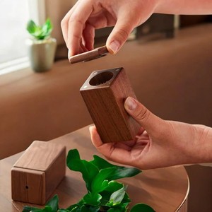 <b>Walnut</b> Wood Toothpick Dispenser – Automatic Push Toothpick Case for Home & Restaurant <b>Table</b> - Product Image 1