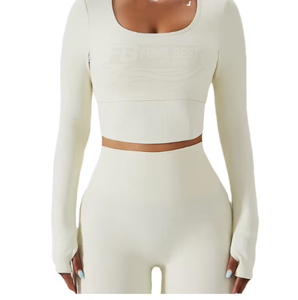 Débardeur sans couture respirant de haute qualité pour femme, coupe ajustée, col rond, longueur intégrale, idéal pour la gym, la course et les activités décontractées - Product Image 1