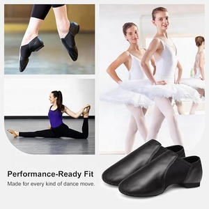 Zapatos de Baile Jazz Irlandés para Niñas, de Cuero Suave y Lona Elástica, con Tacón Bajo, Estilo Slip-On, Marca Baifa Danzo, Logotipo Personalizado, MOQ Bajo, OEM, ODM, DDP - Product Image 6