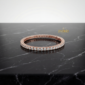 Pulsera de tenis clásica de oro con diamantes redondos, plata de ley, elegante, de lujo, joyería fina para mujer, estilo diario, regalo de boda, fiesta - Product Image 5