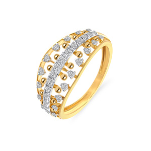 <b>Two</b> Tone Diamond Heart Halo <b>Ring</b> featuring Round Cut <b>Stones</b> Set in a Luxurious Gold and White Gold Ensemble - Product Image 1