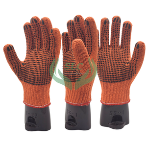 Gants durables en coton orange avec pointillage Protection des mains et des bras Équipement de sécurité Anti-impact Industriel Toutes tâches Construction en tricot - Product Image 1