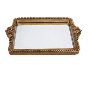 Plateau de service rectangulaire en laiton noir antique de qualité supérieure, motif floral, avec poignée, décoratif pour la maison - Product Image 4