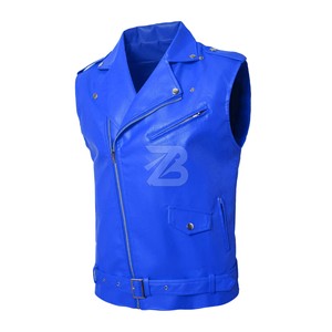 Nouvelle veste en cuir PU noire pour homme, style Y2K, sans manches, avec col rabattu et ceinture, pour le printemps et l'automne - Product Image 1
