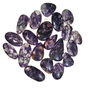 Charoite naturelle de qualité supérieure, polie et lisse, taille ovale, cabochon, pour la fabrication de bijoux, pierres précieuses en vrac, certifiées par un tiers, 20-45 mm - Product Image 3