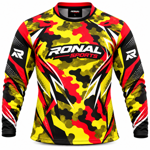 เสื้อเจอร์ซีย์ปั่นจักรยานแขนยาวสำหรับผู้ใหญ่ ออกแบบสำหรับการแข่งขันมอเตอร์ไซค์และจักรยานเสือภูเขา ระบายอากาศได้ดี ทนความร้อน มีหลายขนาดสำหรับทีมแข่งขันและทีม MTB - Product Image 1
