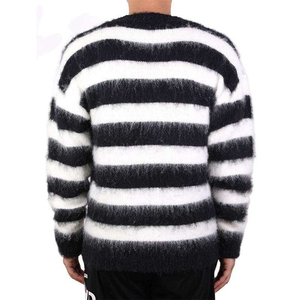 Pull-over en maille jacquard à col rond pour homme, respirant, en mohair duveteux, à manches longues, pour l'hiver, personnalisable OEM et ODM - Product Image 6