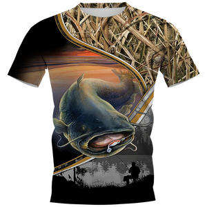 Camiseta de Pesca Personalizada de Manga Corta, Sublimada, Transpirable, de Secado Rápido, con Protección UPF 50, 100% Poliéster, Tallas Grandes - Product Image 5