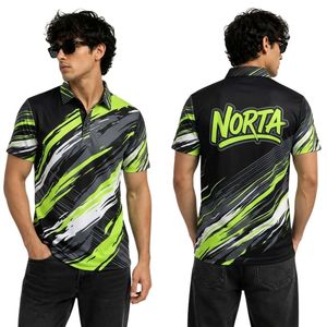 Jungle Foliage Botanical Green <b>Leaf</b> Print UV Protection High Elasticity Polyester Spandex Fabric Golf Sublimation Polo Shirts - Product Image 5