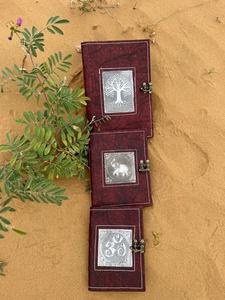 New Real Hand Tooled Leather Clasp <b>Lock</b> Journals <b>With</b> Antique Silver Middle Boho Traditional Vintage Leather <b>Lock</b> Travel Journal - Product Image 6