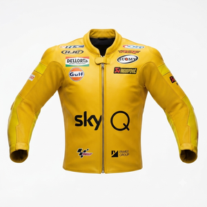 Men’s Cowhide Leather <b>Racing</b> <b>Jacket</b>/Chaqueta MotoCP Style CE Level 2 Armor Motorcycle Track Riding Protective Gear CE - Product Image 1