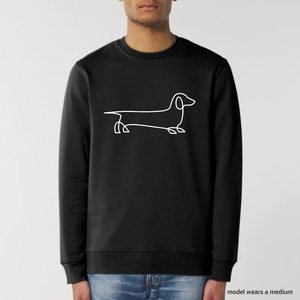 Sudadera Minimalista con Estampado de Perro Salchicha, Sudadera Premium de Cuello Redondo, Felpa de Algodón, Estilo Casual Urbano, Personalizable OEM - Product Image 2