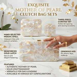 Mother of Pearl <b>Clutch</b> <b>Bag</b> Sets-Portable Fashion Evening <b>Clutches</b> with Elegant Pearl Detailing <b>for</b> <b>Weddings</b> & Parties - Product Image 6