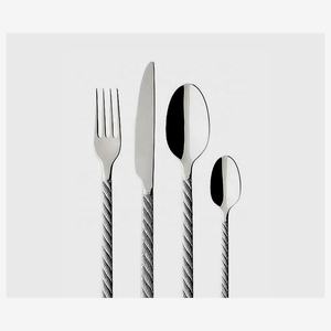 Prix de gros des couverts en acier inoxydable martelé plat manche royal argent poli pour mariage et fête - Product Image 5