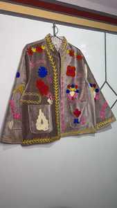 Handmade Floral Embroidered Velvet Jacket Boho Suzani Coat Floral Suzani Jacket <b>Unique</b> <b>Gift</b> <b>For</b> <b>Her</b> - Product Image 5