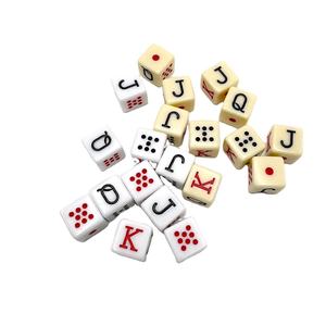 10pcs Spanish Poker <b>Dice</b> Resin 6-Sided Square JQK <b>Dice</b> Set White 16mm Card Symbols Dot K Q J 8 7 - Product Image 3