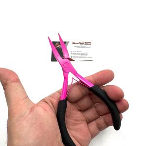 Top Quality Wholesale Stainless Steel Micro-<b>Beads</b> Pressing Professional Hair <b>Extension</b> Tools Flat Nose Pliers with Custom Logo - Product Image 3