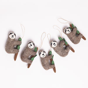 Handmade Felt <b>Sloth</b> Ornament Wool Hanging Christmas Tree Decor Keychain <b>Gift</b> for Child Animal Lovers Wholesale Bulk - Product Image 5
