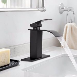 Robinet de lavabo noir mat en acier inoxydable à poignée unique, monotrou, ne peut être expédié les week-ends via USPS/FedEx - Product Image 3
