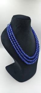 Natural Blue Agate Beaded <b>Necklace</b> beads Strand Gemstone <b>Necklace</b> Handmade Blue Stone Jewelry Fashion <b>Statement</b> <b>Necklace</b> - Product Image 3