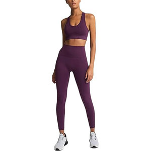 Conjunto de Ropa de Yoga para Mujer, Leggings de Cintura Alta con Sujetador Deportivo a Juego, para Gimnasio, Fitness y Ropa Deportiva - Product Image 1