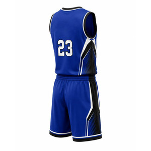 Conjunto de Camiseta de Baloncesto Azul Personalizada, sin Mangas, Cuello en V, Impresión Sublimada, Poliéster que Absorbe la Humedad, Unisex, para Adultos, para Todas las Temporadas, para Equipos - Product Image 4